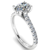 Harrogate Jewellers' MARIE lab-grown round brilliant cut diamond engagement ring with set shoulders, displayed against a white background.