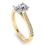 Harrogate Jewellers' lab-grown oval cut solitaire diamond ring with set shoulders, ideal for bespoke Yorkshire wedding.