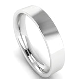 Gents Platinum Flat Court Wedding Ring Plain Band