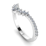 Harrogate Jewellers' vintage-inspired, wishbone claw set lab-grown diamond band in platinum, perfect for bespoke wedding or engagement rings in Harrogate, Yorkshire.