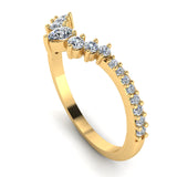 Vintage-inspired wishbone claw set lab-grown diamond band by Harrogate Jewellers, showcasing earth-mined diamonds in a platinum band, perfect for bespoke jewellery lovers in Yorkshire.