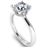 Harrogate Jewellers' EMILIA engagement ring, showcasing a Lab Grown Round Brilliant Cut Diamond with a hidden under halo, set in platinum.