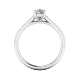 ROWENNA - Lab Grown Pear Cut Solitaire Diamond Set Shoulders Ring