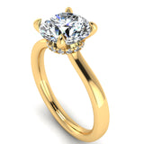 Harrogate Jewellers' EMILIA Lab Grown Round Brilliant Cut Diamond Under Halo Engagement Ring, Platinum or White Gold, Bespoke Yorkshire Jewellery