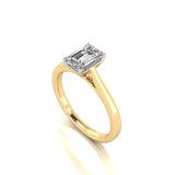 Harrogate Jewellers' ESME lab-grown emerald cut solitaire ring, a classic engagement ring featuring a rectangular-shaped diamond on a gold band.