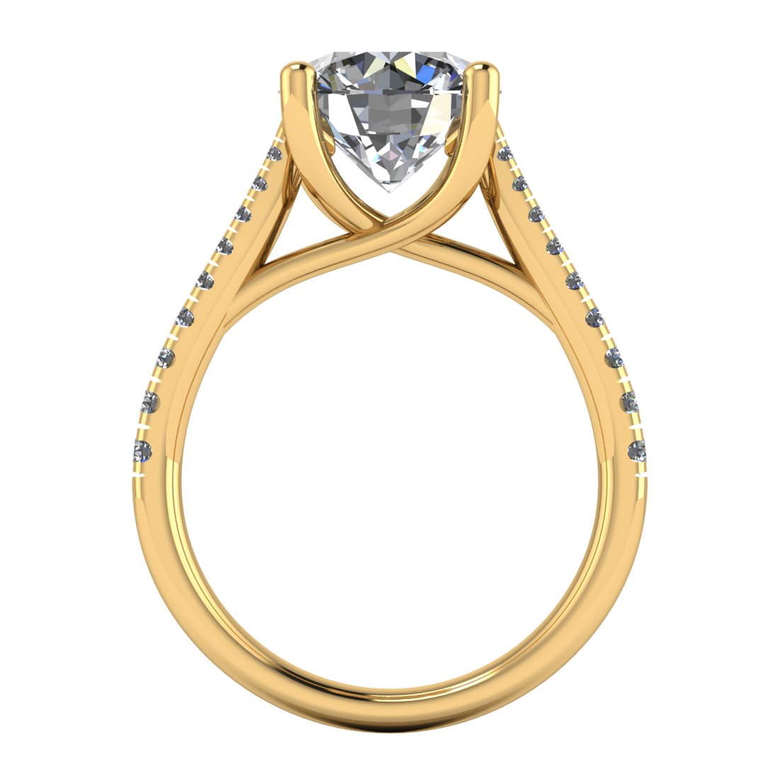 Harrogate Jewellers' OPHELIA, a lab-grown classic round brilliant cut diamond ring, claw set, on a platinum band, ideal for bespoke engagement and wedding occasions in Yorkshire.