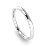 Ladies Platinum Slight Court Wedding Ring Plain Band