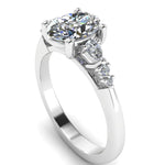 Harrogate Jewellers ORIANNA Ring, Lab Grown Oval Cut Diamond Solitaire with Mixed Cut Diamond Shoulders, Platinum Band, Bespoke Jewellery in Harrogate, Yorkshire