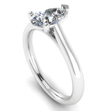 ARYA lab-grown pear cut solitaire ring by Harrogate Jewellers, Yorkshire. Elegant platinum ring featuring a brilliant-cut earth mined diamond, bespoke jewellery for engagement or wedding.