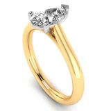 ARYA Lab-Grown Classic Pear Cut Solitaire Ring by Harrogate Jewellers, featuring a sparkling laboratory grown diamond beautifully set on a platinum band, ideal for bespoke engagement and wedding rings in Yorkshire.