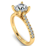 Harrogate Jewellers ISLA Lab-Grown Round Brilliant Cut Diamond Ring with set shoulders on a white gold band, Yorkshire bespoke jewellery