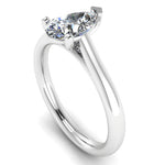ARYA - Lab-Grown Classic Pear Cut Solitaire Ring by Harrogate Jewellers, a bespoke platinum engagement ring with a brilliant Earth Mined Diamond, Yorkshire style.