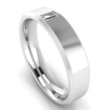 Harrogate Jewellers Gents Platinum 6mm Baguette Cut Diamond Set Wedding Ring, bespoke jewellery from Yorkshire.