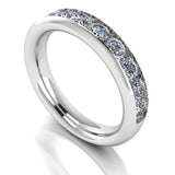 Round Brilliant Cut Channel Set Platinum Diamond Ring 2mm