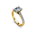 Harrogate Jewellers ADELE Lab-Grown Emerald Cut Diamond Ring with Classic Diamond Set Shoulders in Platinum or White Gold Setting, Bespoke Engagement Ring in Yorkshire