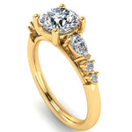 Harrogate Jewellers' Lab Grown Round Brilliant Cut Solitaire Ring with Mixed Cut Diamond Shoulders in Platinum, Bespoke Engagement Ring in Yorkshire