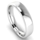 Gents Platinum Slight Court Wedding Ring Plain Band