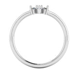 Curved Diamond Band Pear & Round Brilliant Cut Diamonds