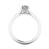 Harrogate Jewellers' LILY Lab-Grown Oval Cut Hidden Diamond Ring, a platinum engagement ring with a brilliant, laboratory grown diamond, bespoke jewellery in Harrogate, Yorkshire.