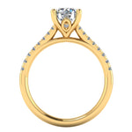 Harrogate Jewellers' ISLA lab-grown diamond ring, featuring a classic round brilliant cut diamond and set shoulders, crafted in platinum against a white background.