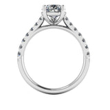SOLANA Lab-Grown Classic Pear Cut Diamond Set Shoulders engagement ring by Harrogate Jewellers. Features platinum band and Earth Mined Diamonds. Yorkshire bespoke jewellery.
