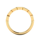 Emerald Cut Rubover Eternity 7-Stone Diamond Ring by Harrogate Jewellers, a bespoke piece of jewellery featuring natural Earth Mined Diamonds, ideal for engagements or weddings, set in platinum.