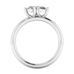 TOI ET MOI Pear and Emerald Cut Diamond Ring by Harrogate Jewellers, featuring lab-grown diamonds on a platinum band, bespoke engagement ring design