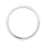 Gents Platinum Flat Court Wedding Ring Plain Band