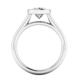 Harrogate Jewellers' ELARA lab-grown oval cut bezel set engagement ring in white gold, perfect for bespoke Yorkshire weddings