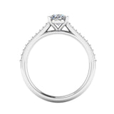 Harrogate Jewellers' BEA Lab-Grown Oval Cut Solitaire Diamond Ring with Set Shoulders, showcasing Bespoke Jewellery design inspired by Earth Mined Diamonds Wedding Rings in Yorkshire.