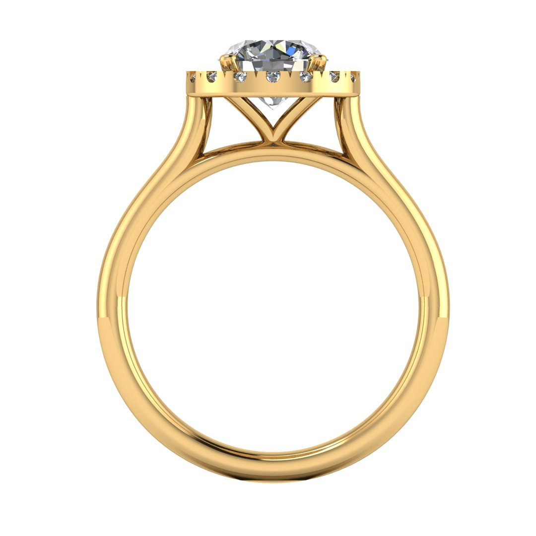 CORA Lab-Grown Classic Round Brilliant Cut Diamond Halo Ring by Harrogate Jewellers, Yorkshire's bespoke jewellery specializing in Platinum Wedding Rings with Earth Mined Diamonds and Laboratory Grown Diamonds.