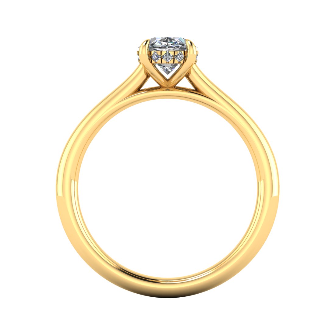 Harrogate Jewellers' LILY Lab-Grown Oval Cut Hidden Diamond Ring in platinum, bespoke jewellery from Yorkshire featuring Earth Mined Diamonds for Wedding and Engagement.