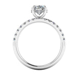 Harrogate Jewellers' HOLLY - Lab-Grown Oval Cut Hidden Diamond Halo Ring, white gold band adorned with Earth Mined Diamonds, bespoke jewellery from Yorkshire.