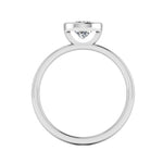 Harrogate Jewellers' SOLACE Engagement Ring with a lab-grown round brilliant cut diamond, bezel set on a platinum band, on a white background.