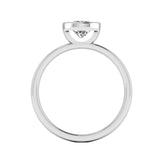 Harrogate Jewellers' SOLACE Engagement Ring with a lab-grown round brilliant cut diamond, bezel set on a platinum band, on a white background.