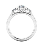 Harrogate Jewellers' Oval and Pear Cut Diamond Trilogy Ring with a total 1.22ct, featuring laboratory grown diamonds or Earth Mined Diamonds, perfect for engagement or bespoke jewellery in Harrogate, Yorkshire.