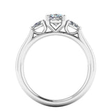 Harrogate Jewellers' Oval and Pear Cut Diamond Trilogy Ring with a total 1.22ct, featuring laboratory grown diamonds or Earth Mined Diamonds, perfect for engagement or bespoke jewellery in Harrogate, Yorkshire.