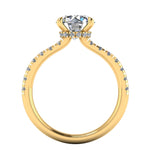 Harrogate Jewellers' SERENA ring featuring a lab-grown, round brilliant cut diamond, hidden diamond halo on a platinum band, ideal for bespoke Yorkshire weddings.