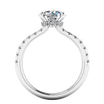 Harrogate Jewellers' SERENA Lab-Grown Classic Round Brilliant Cut Diamond Ring with Hidden Halo, set in platinum, ideal for bespoke Yorkshire weddings.