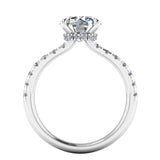 Harrogate Jewellers' SERENA Lab-Grown Classic Round Brilliant Cut Diamond Ring with Hidden Halo, set in platinum, ideal for bespoke Yorkshire weddings.