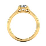 Harrogate Jewellers' MOLLY - Low Set Lab-Grown Diamond Solitaire Engagement Ring on a white background, highlighting the brilliance of the round diamond and the elegant platinum band.