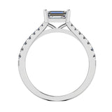 East West Set Emerald Cut Diamond Ring 0.25ct