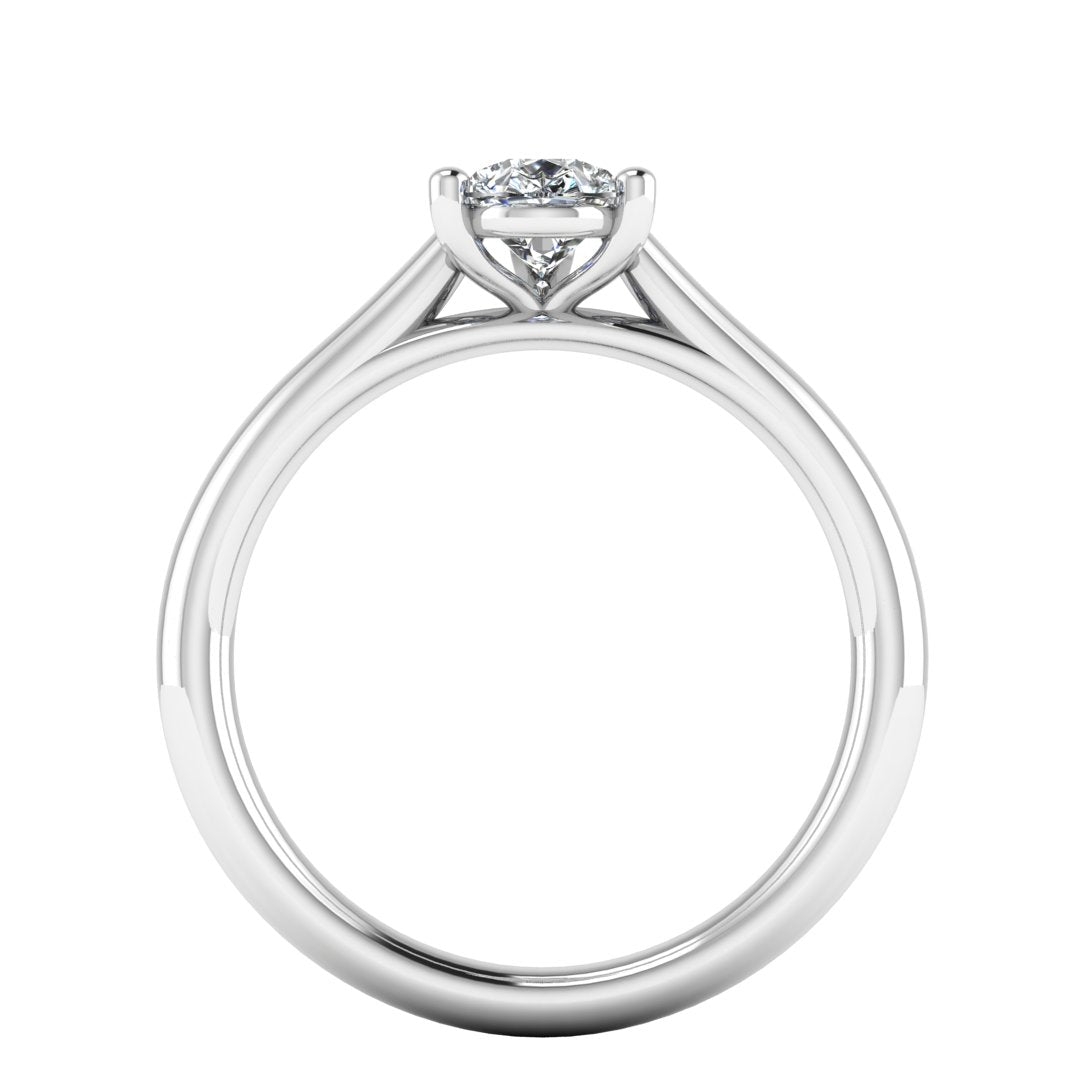 ARYA - Lab-Grown Classic Pear Cut Solitaire Ring by Harrogate Jewellers, an elegant bespoke engagement ring featuring a sparkling pear cut diamond against a white gold band.