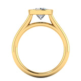 Harrogate Jewellers' ELARA lab-grown oval cut diamond engagement ring, set in a platinum bezel. Bespoke Yorkshire wedding jewellery.