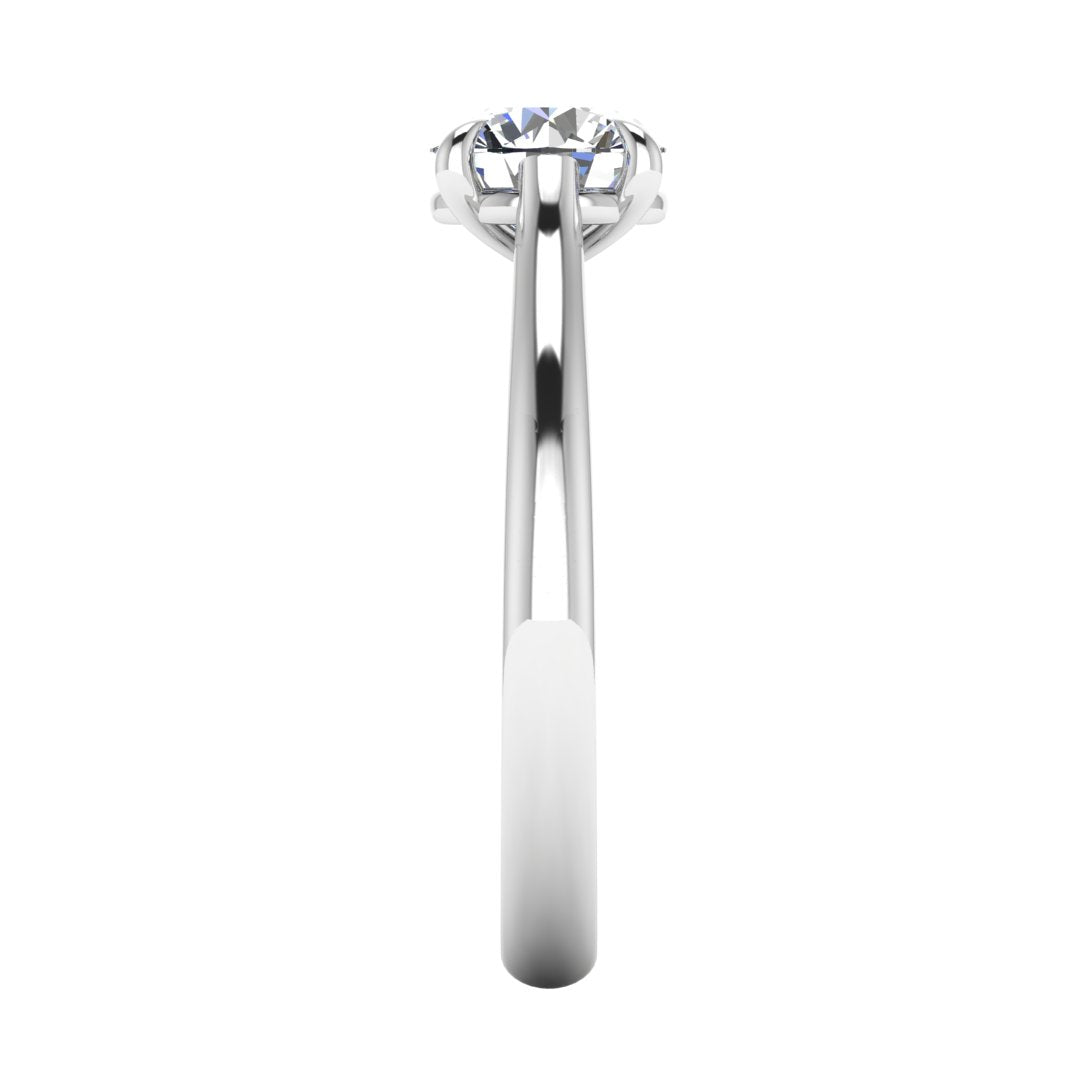 Harrogate Jewellers' Round Brilliant Cut Classic Solitaire Talon Claw Engagement Ring in platinum, featuring a sparkling laboratory-grown diamond, bespoke jewellery in Harrogate Yorkshire.