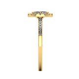 Harrogate Jewellers' DAHLIA Lab-Grown Marquise Cut Diamond Halo Ring in platinum, a top choice for bespoke engagement and wedding rings in Yorkshire