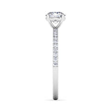 Harrogate Jewellers' ISLA lab-grown diamond engagement ring, featuring a classic round brilliant cut diamond set in a silver band with diamond adorned shoulders, bespoke jewellery in Harrogate, Yorkshire.