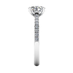 Harrogate Jewellers' MARIE lab-grown round brilliant cut diamond set shoulders ring, premium quality earth mined diamonds wedding ring, Yorkshire bespoke jewellery.