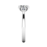 Elegant oval and pear cut diamond trilogy ring 1.22ct by Harrogate Jewellers, perfect for engagement or bespoke jewellery, made with Earth Mined Diamonds, white gold setting shown on a white background.