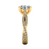 SOPHIA lab-grown oval cut diamond ring with twisted diamond shoulders on a platinum band, a bespoke piece by Harrogate Jewellers for engagement or wedding.